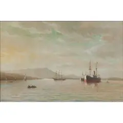 William A. Coulter, Mt. Tamalpais and Richardson's Bay at Evening, 1914, oil on canvas, [approximate dimensions - canvas: 20 1/4" H x 30 1/4" W]