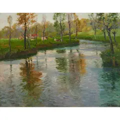 Frits Thaulow, Summer Day, oil on canvas, [approximate dimensions -