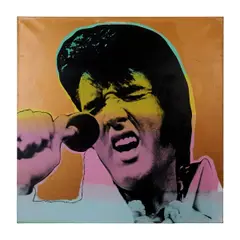Steve Kaufman, Elvis Aloha, screenprint on canvas, [approximate dimensions - canvas: 38" H x 38" W], initialed and