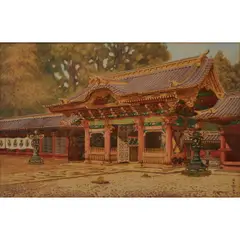 : Architectural Scene by Kawakubo Masano, Ink and color on paper, offered Apr 2026