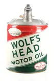 Untitled by Wolf's Head Motor, oil 5 gallon canister 1950s, offered Jun 2025