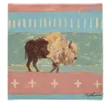 Untitled by Montana Buffalo, oil on canvas by melanie markovich, offered Nov 2024