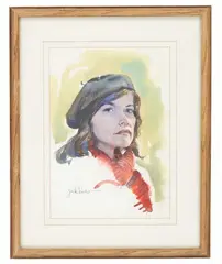 Jack Hines, For your consideration is this original framed watercolor painting done by renowned Montana artist Jack Hines (1923-2015) circa late 1900s. On May 2, 1923, Watercolor