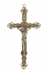 Solid, Untitled, bronze catholic church inri cross 1900s