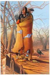 Untitled by Mandan Warrior, oil by john david chapman, offered Sep 2024