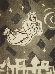 Jacob Kainen, The Night Obscure, drypoint and aquatint, 1949