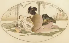 Helen Hyde, Baby Talk, woodcut in colors, 1908