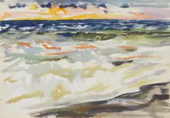 Henry G. Keller, Lake Erie October Evening, watercolor on paper