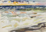 Lake Erie October Evening by Henry G. Keller, watercolor on paper, offered Feb 2025