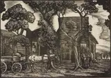 J. J. Lankes, Carolina Village wood, engraving, 1923