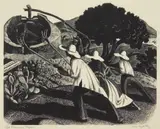 Clare Leighton, Winnowers Majorca wood, engraving, 1939