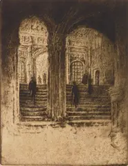 Joseph Pennell, Entrance to Henry VII's Chapel, Westminster, etching, 1905