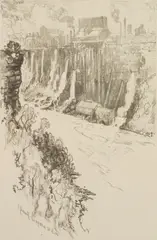 Joseph Pennell, Niagara- the American Tivoli, lithograph, 1910