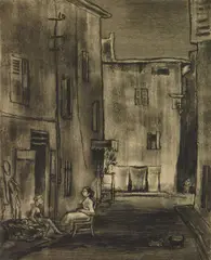 Andrée Ruellan, La Rue des Bons Enfants, lithograph, ca 1935