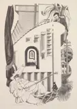 Prentiss Taylor, Myself as Mezzotin, lithograph, 1936