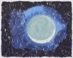 Sarah Brayer, Crescent Glow, silkscreen on chine colle, 2017