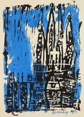 Gandy Brodie, Untitled, silkscreen in two colors, 1954