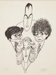 Al Hirschfeld, Four Chiefs of the United Nations Postal Administration, lithograph, 1991