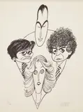 Al Hirschfeld, Four Chiefs of the United Nations Postal Administration, lithograph, 1991