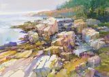 Carlton Plummer, Acadia Ledges, watercolor on paper
