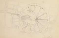 Eugène Delâtre, Gamin a La Roue, pencil on paper, 1904