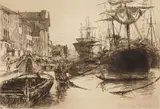 Otto Henry Bacher, Fondamenta Della Zattere, etching, 1888