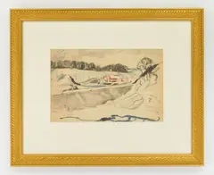 August Biehle, Stone Quarry, graphite, colored pencil and crayon on paper