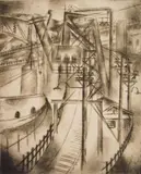 Jolán Gross-Bettelheim, Elevator, etching