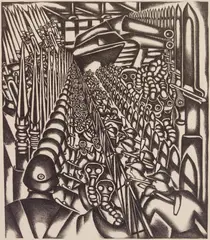 Jolán Gross-Bettelheim, Imperialism, lithograph, ca. 1945