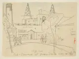 Oscar Florianus Bluemner, Dock's Square at Providence, RI, May 14, pencil on paper, 1930