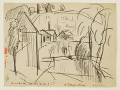 Oscar Florianus Bluemner, Lime Quarry, Vernon- July 15, 1915, pencil on paper, 1915, initialed O. B. in pen lower left