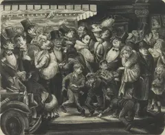 Don Freeman, Intermission- First Nighters, lithograph, 1932