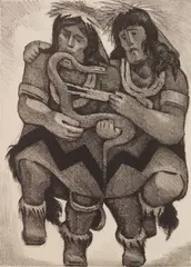 Jean Charlot, Snake Dance, lithograph, 1952