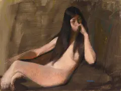 Albert Handell, Mary Delaney, pastel on cardboard, 1975