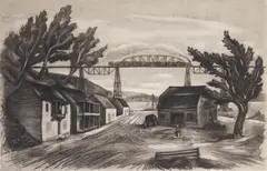 Albert William Heckman, Cross Roads, aquatint