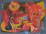 James Mc Connell, Petite Musicale, silkscreen in colors, 1945