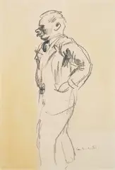 Standing Man by Guy Pène du Bois, pencil and watercolor on paper, offered Dec 2024