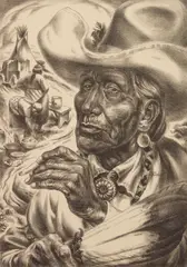 Old Injun by Charles Banks Wilson, lithograph, 1950, offered Dec 2024