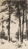 Ronau W. Woiceske, Pines in Winter, aquatint, 1934