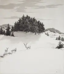 Back Country by Ronau Woiceske, etching and aquatint, offered Dec 2024