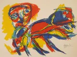 Man and Animal by Karel Appel, lithograph in colors, 1962, offered Dec 2024
