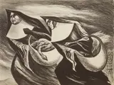 Irving Amen, Thanksgiving Basket, lithograph, 1939