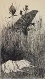 Leonard Baskin, Dog in the Meadow, etching, 1964