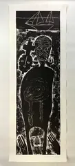 Mimmo Paladino, Atlantico III, linocut, 1987