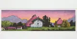 Micah Schwaberow, Above Yamashita's, woodcut in colors, 1982-83