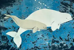Aoudla Pudlat, Beluga Whale, lithograph in color, 1994