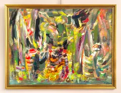 Adomas Galdikas, Abstract, oil on panel