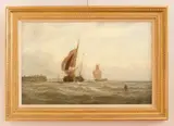 Edwin Hayes, Dutch Seascape, oil on canvas, 1875