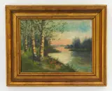 Edward Gay, Landscape with Stream at Sunset