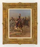 Henri Louis Dupray, Leading the Charge, oil on canvas